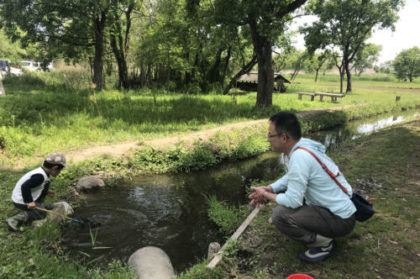 パパと生き物観察